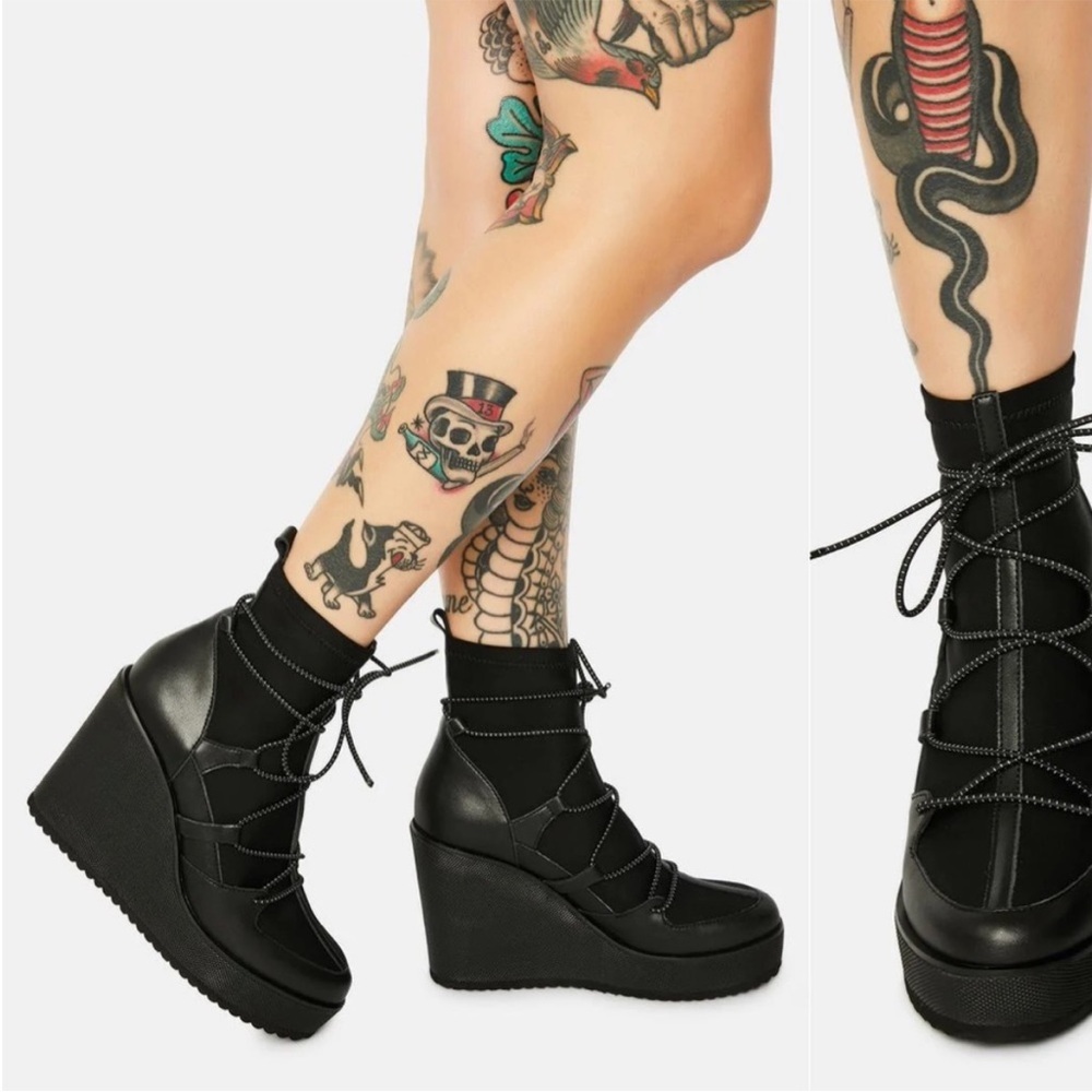 Steve Madden Womens Atomic Leather Slip-On Wedge Boots 11